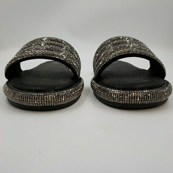 Womens Sz 10 Slides Bling Rhinestone Open Toe Sandals Flip Flops Slipper Summer - Picture 5 of 14